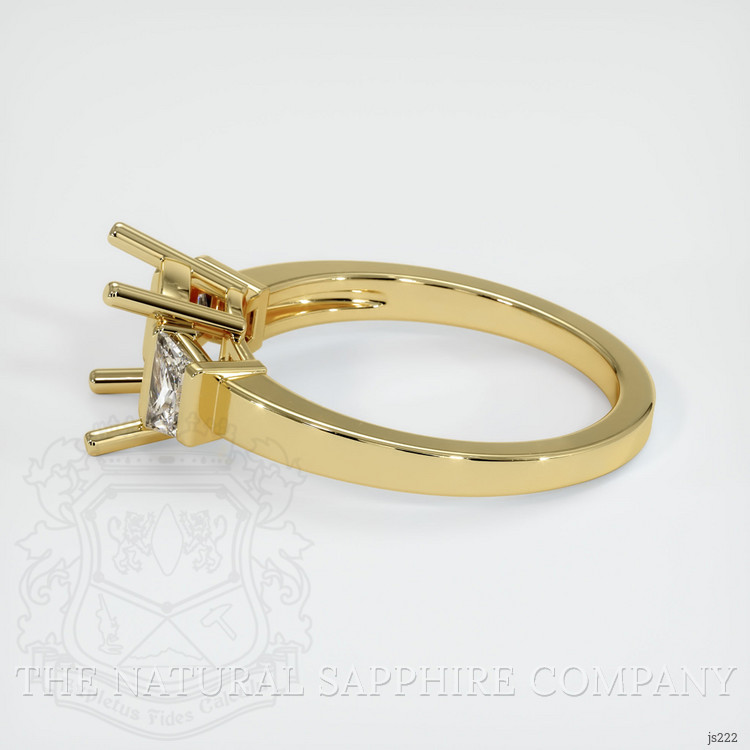 18K Yellow Gold Three Stone Ring Setting