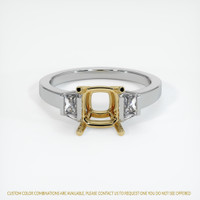 14K Yellow & White Three Stone Ring Setting Image