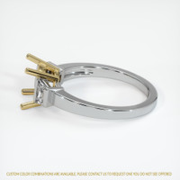 14K Yellow & White Three Stone Ring Setting Image