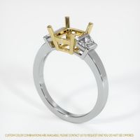 18K Yellow & White Three Stone Ring Setting Video