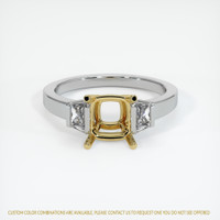18K Yellow & White Three Stone Ring Setting Image