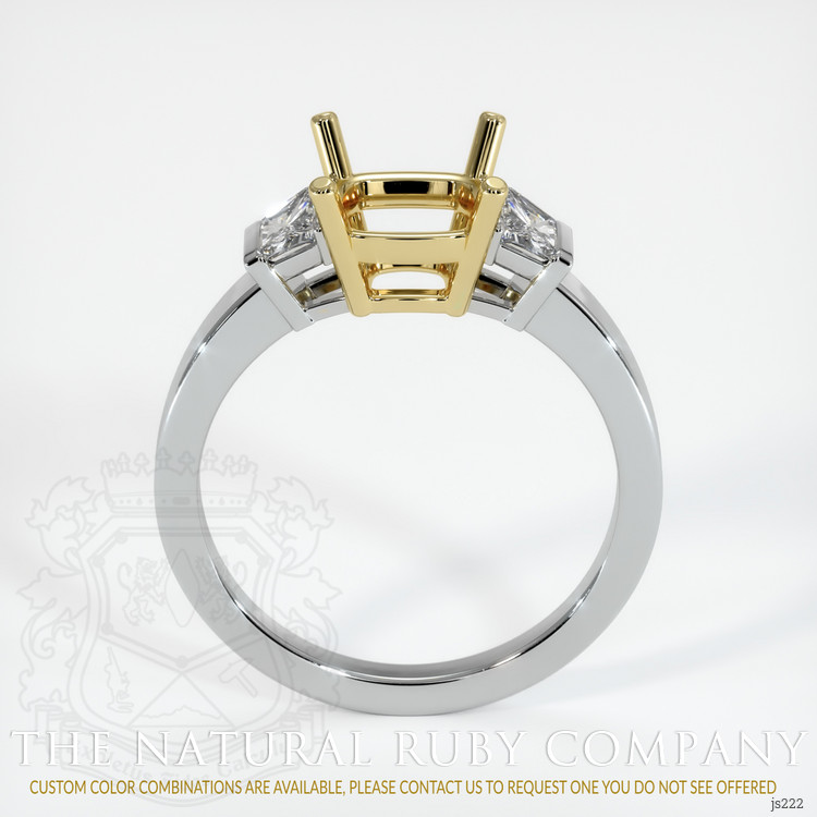 18K Yellow & White Three Stone Ring Setting