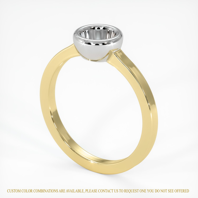 14K White & Yellow Men's Ring Setting