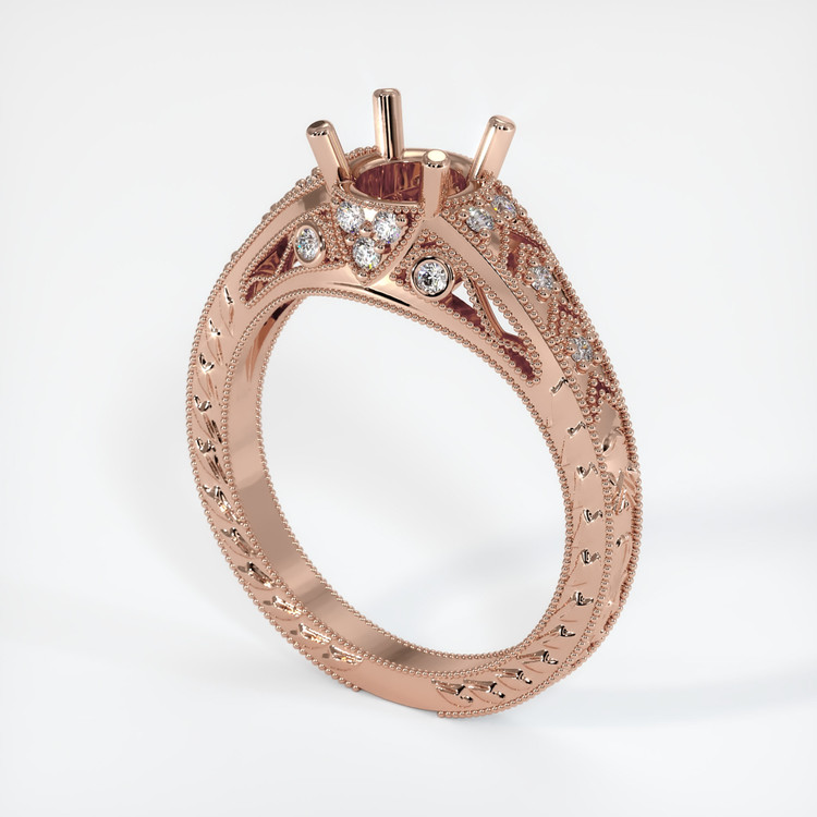 14K Rose Gold Antique Style Ring Setting