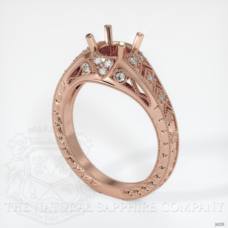 14K Rose Gold Antique Style Ring Setting