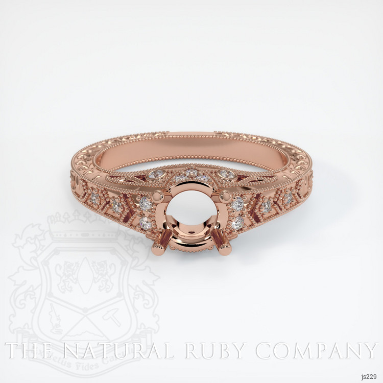 14K Rose Gold Antique Style Ring Setting