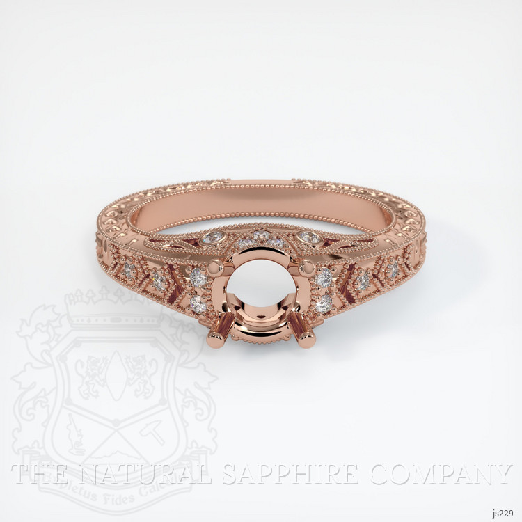 14K Rose Gold Antique Style Ring Setting