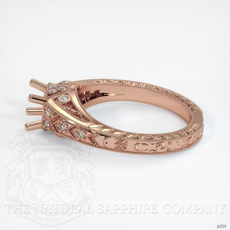 14K Rose Gold Antique Style Ring Setting