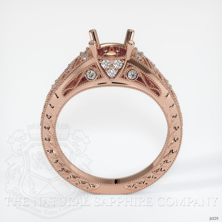 14K Rose Gold Antique Style Ring Setting