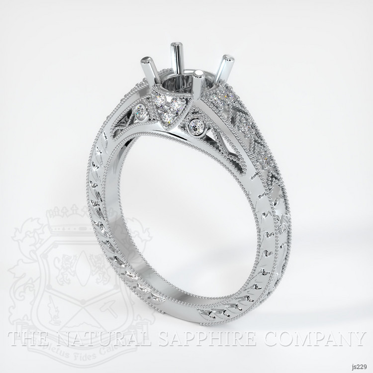 Silver Antique Style Ring Setting