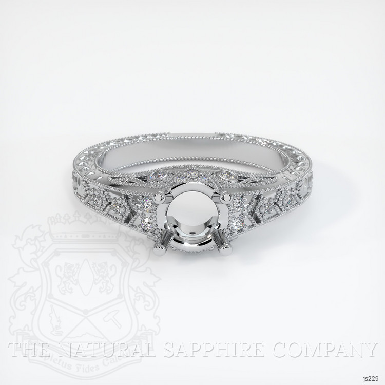 10K White Gold Antique Style Ring Setting