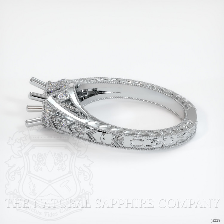 10K White Gold Antique Style Ring Setting