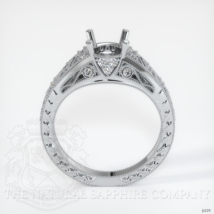 10K White Gold Antique Style Ring Setting