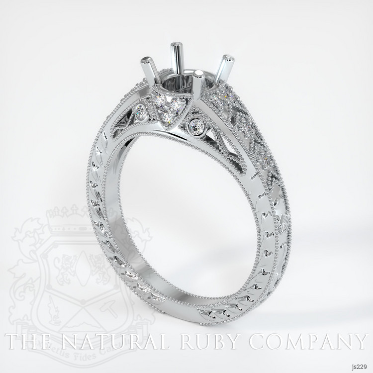 14K White Gold Antique Style Ring Setting
