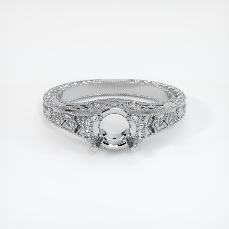 14K White Gold Antique Style Ring Setting