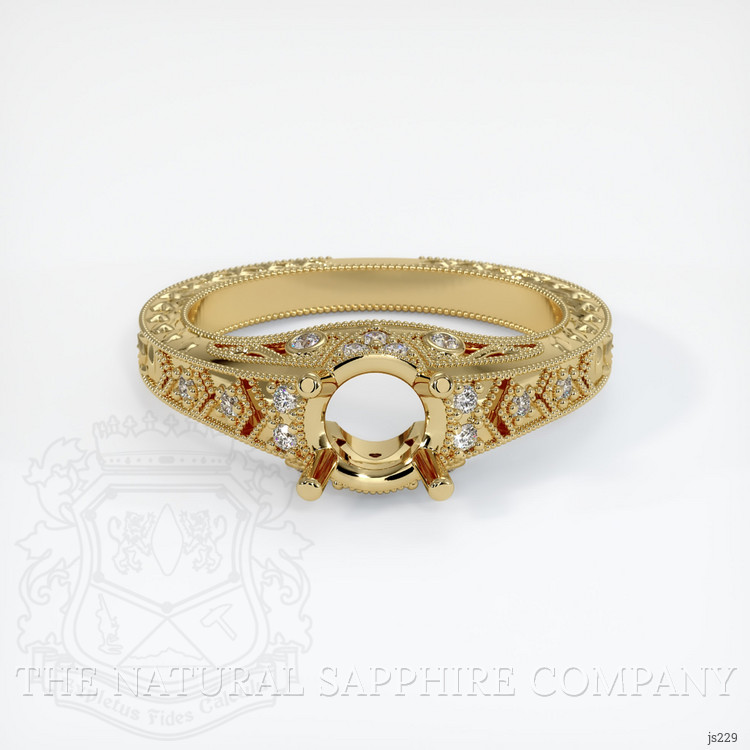 14K Yellow Gold Antique Style Ring Setting