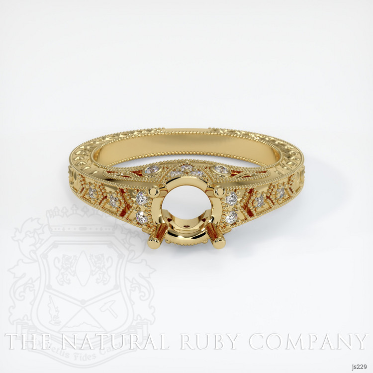 14K Yellow Gold Antique Style Ring Setting