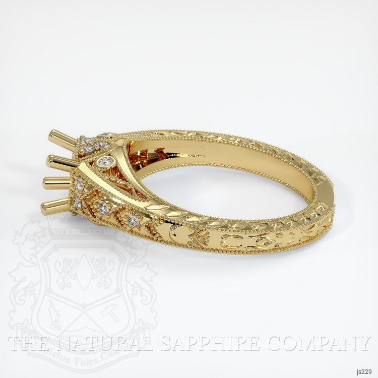14K Yellow Gold Antique Style Ring Setting