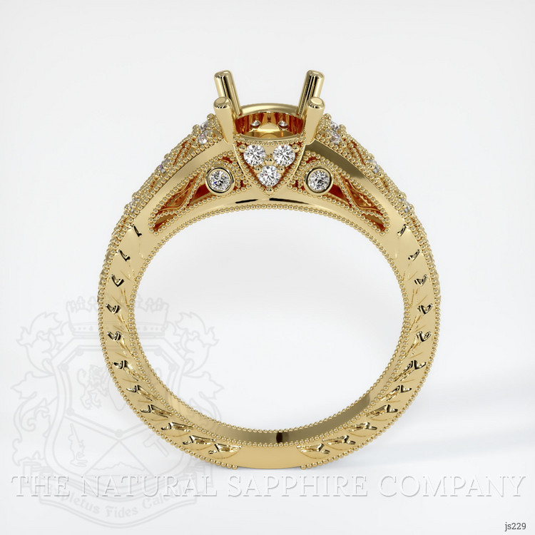 14K Yellow Gold Antique Style Ring Setting