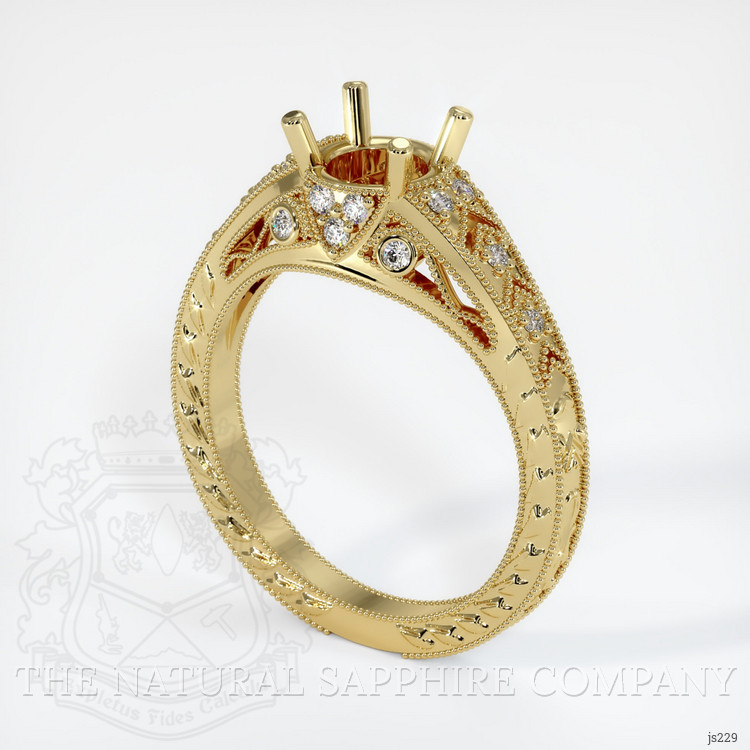 18K Yellow Gold Antique Style Ring Setting