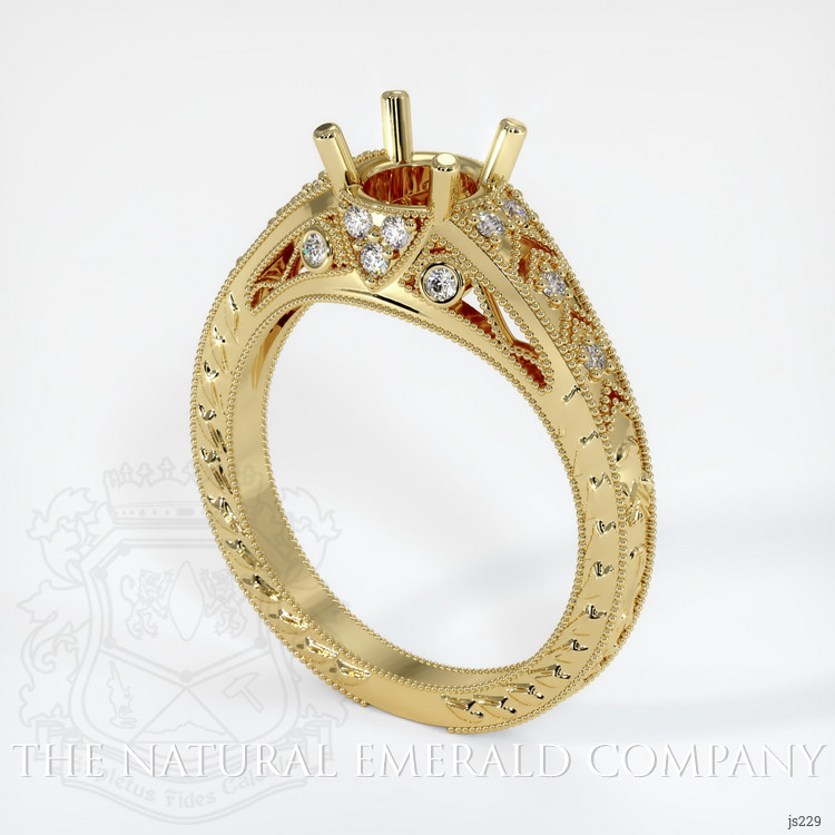 18K Yellow Gold Antique Style Ring Setting
