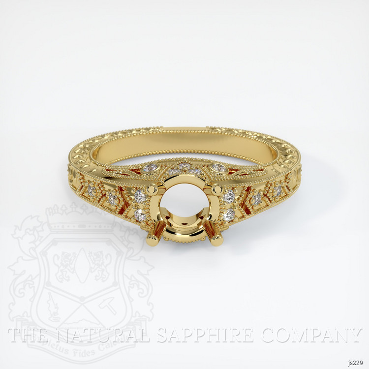 18K Yellow Gold Antique Style Ring Setting