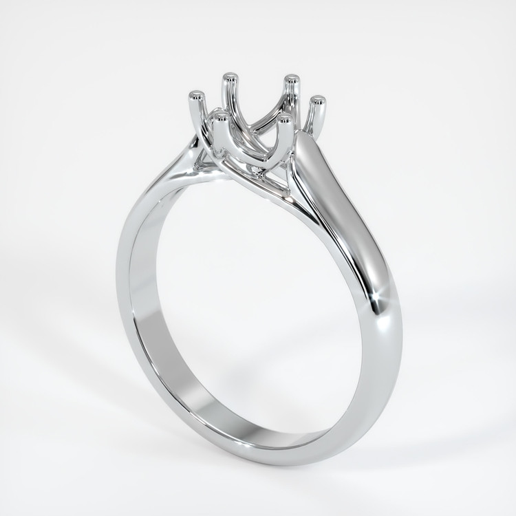 14K White Gold Solitaire Ring Setting
