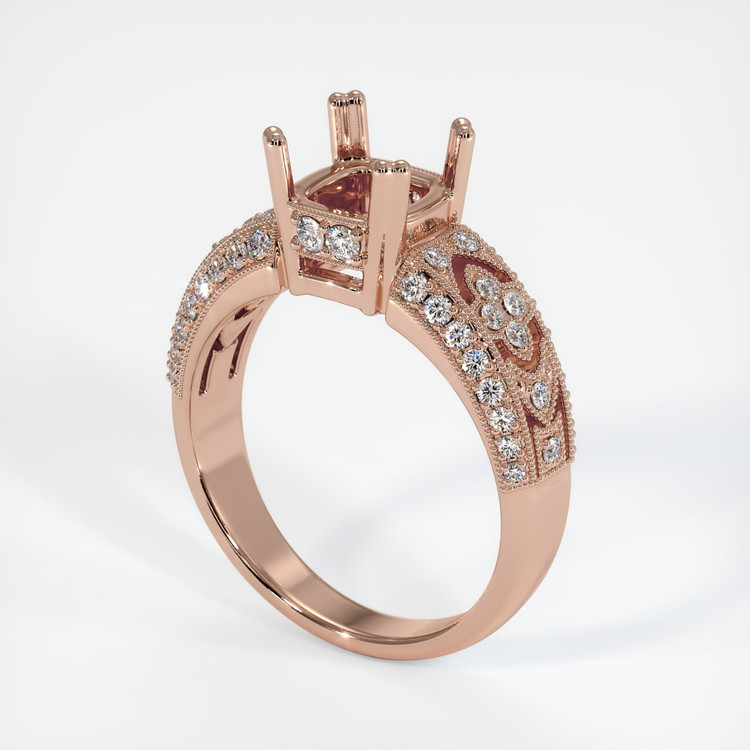 14K Rose Gold Antique Style Ring Setting