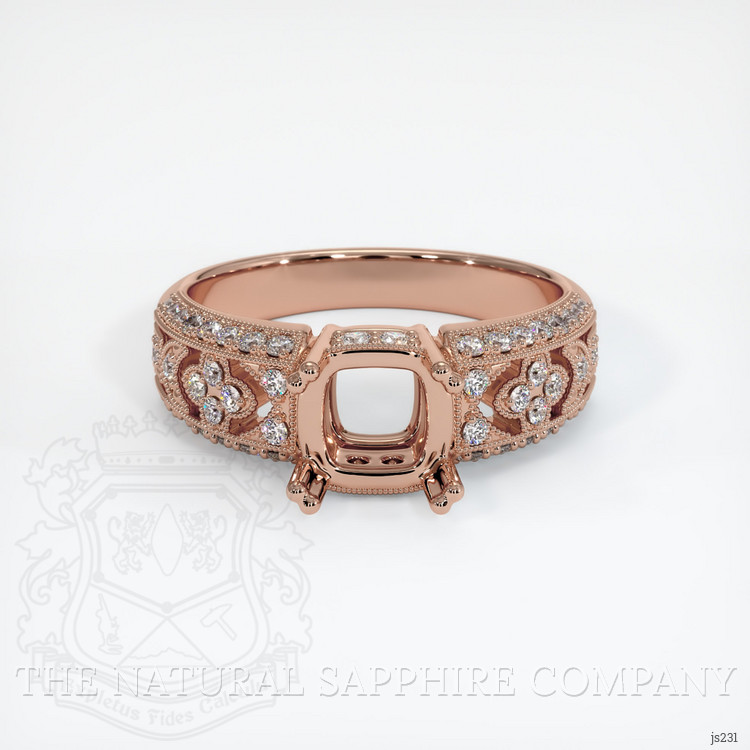 14K Rose Gold Antique Style Ring Setting