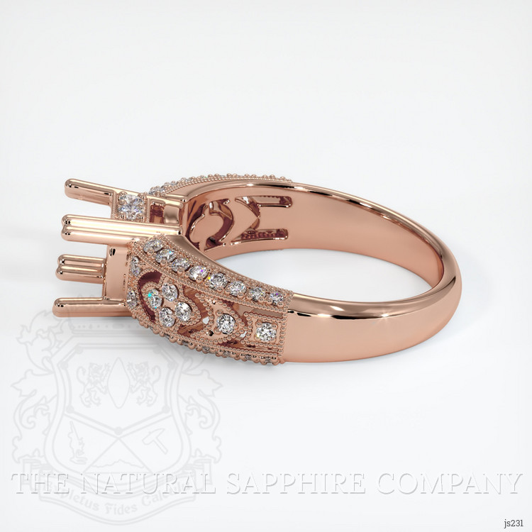 14K Rose Gold Antique Style Ring Setting