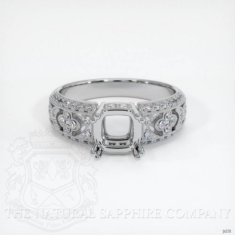 10K White Gold Antique Style Ring Setting