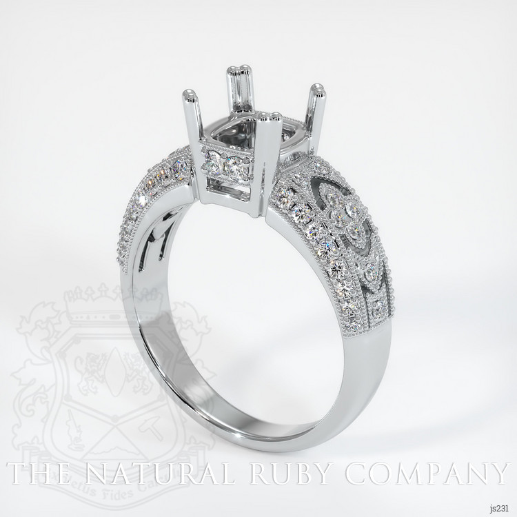 14K White Gold Antique Style Ring Setting
