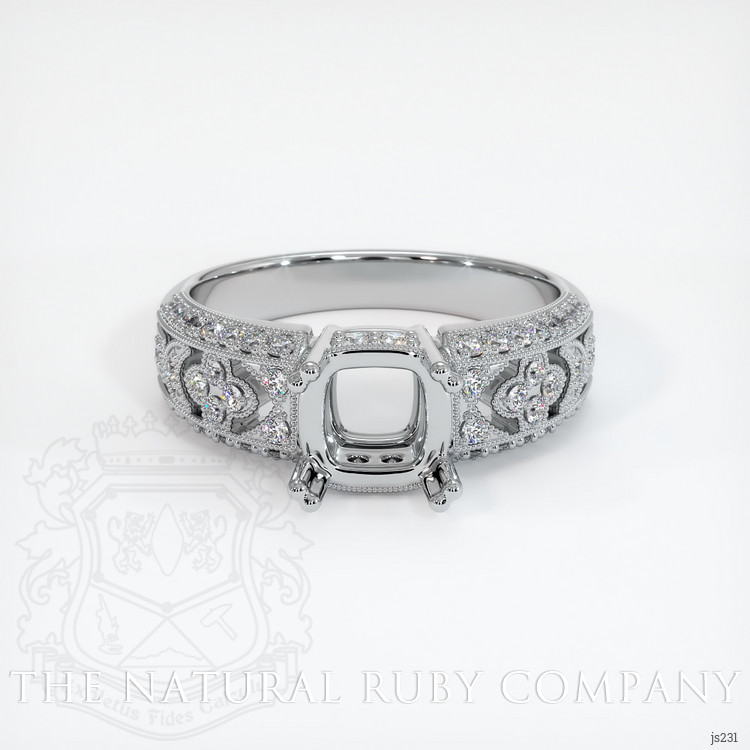 14K White Gold Antique Style Ring Setting
