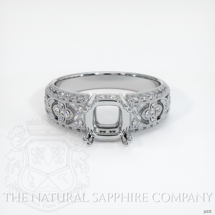 14K White Gold Antique Style Ring Setting