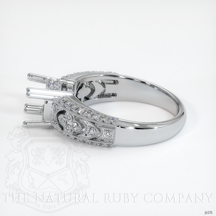 14K White Gold Antique Style Ring Setting