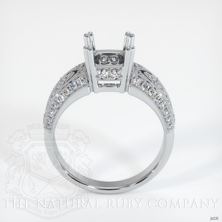 14K White Gold Antique Style Ring Setting