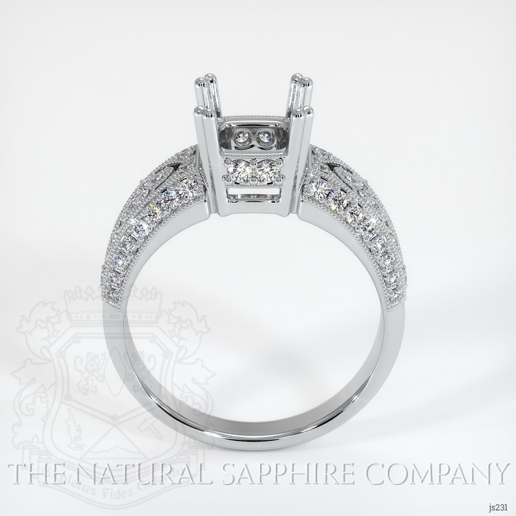 14K White Gold Antique Style Ring Setting