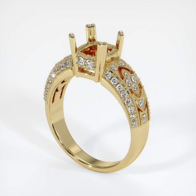 14K Yellow Gold Antique Style Ring Setting