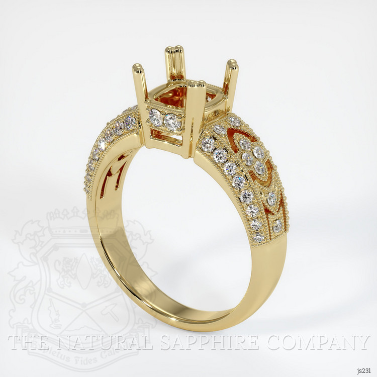 14K Yellow Gold Antique Style Ring Setting