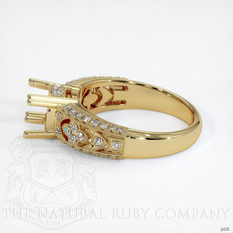 14K Yellow Gold Antique Style Ring Setting