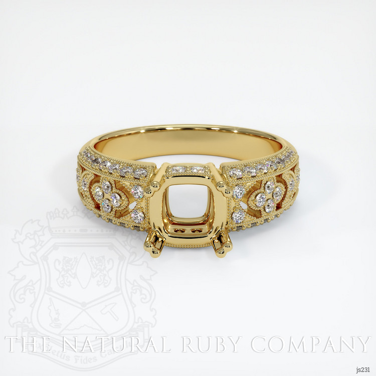 18K Yellow Gold Antique Style Ring Setting