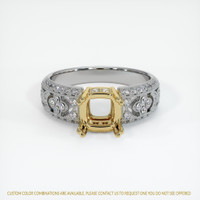 14K Yellow & White Antique Style Ring Setting Image