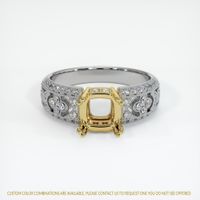 18K Yellow & White Antique Style Ring Setting Image