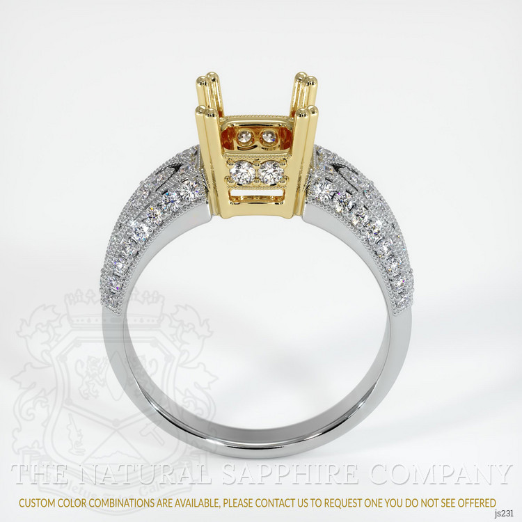 18K Yellow & White Antique Style Ring Setting