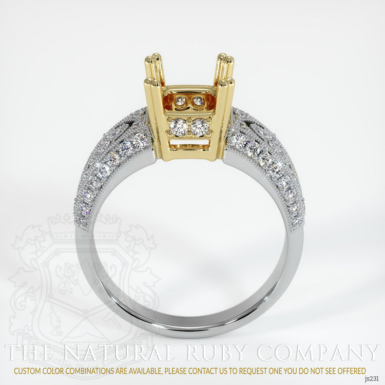 18K Yellow & White Antique Style Ring Setting
