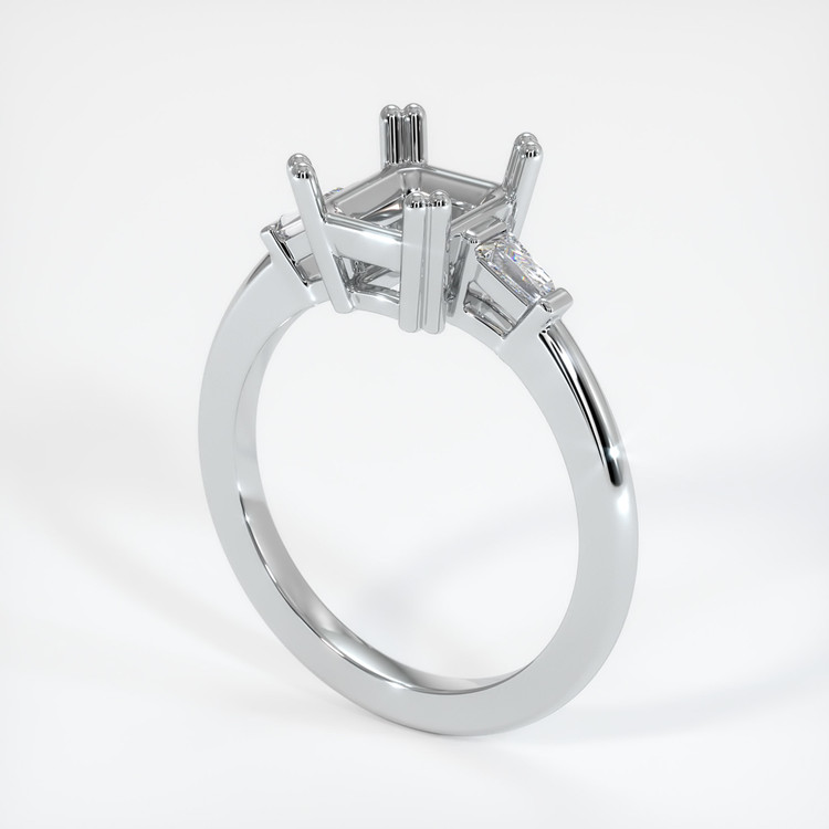 Platinum 950 Three Stone Ring Setting