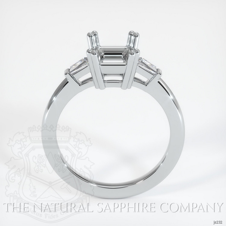 Platinum 950 Three Stone Ring Setting