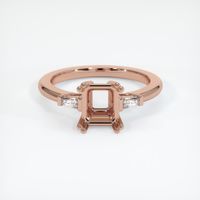 14K Rose Gold Three Stone Ring Setting Image