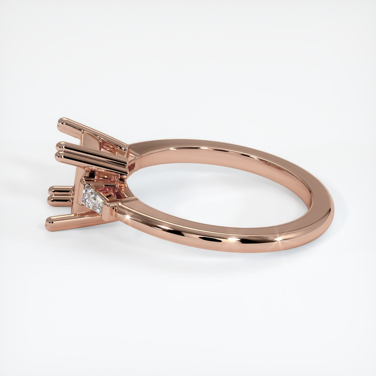 14K Rose Gold Three Stone Ring Setting