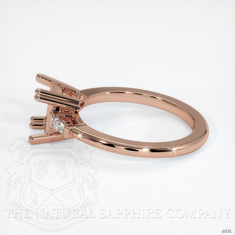 14K Rose Gold Three Stone Ring Setting